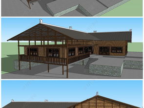 精品木结构房屋与古建筑寺庙的设计模型资源